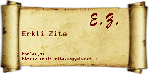 Erkli Zita névjegykártya