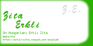 zita erkli business card